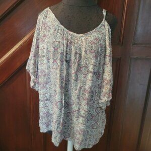 Torrid Womens Paisley One-Shoulder Blouse Size 0 Large